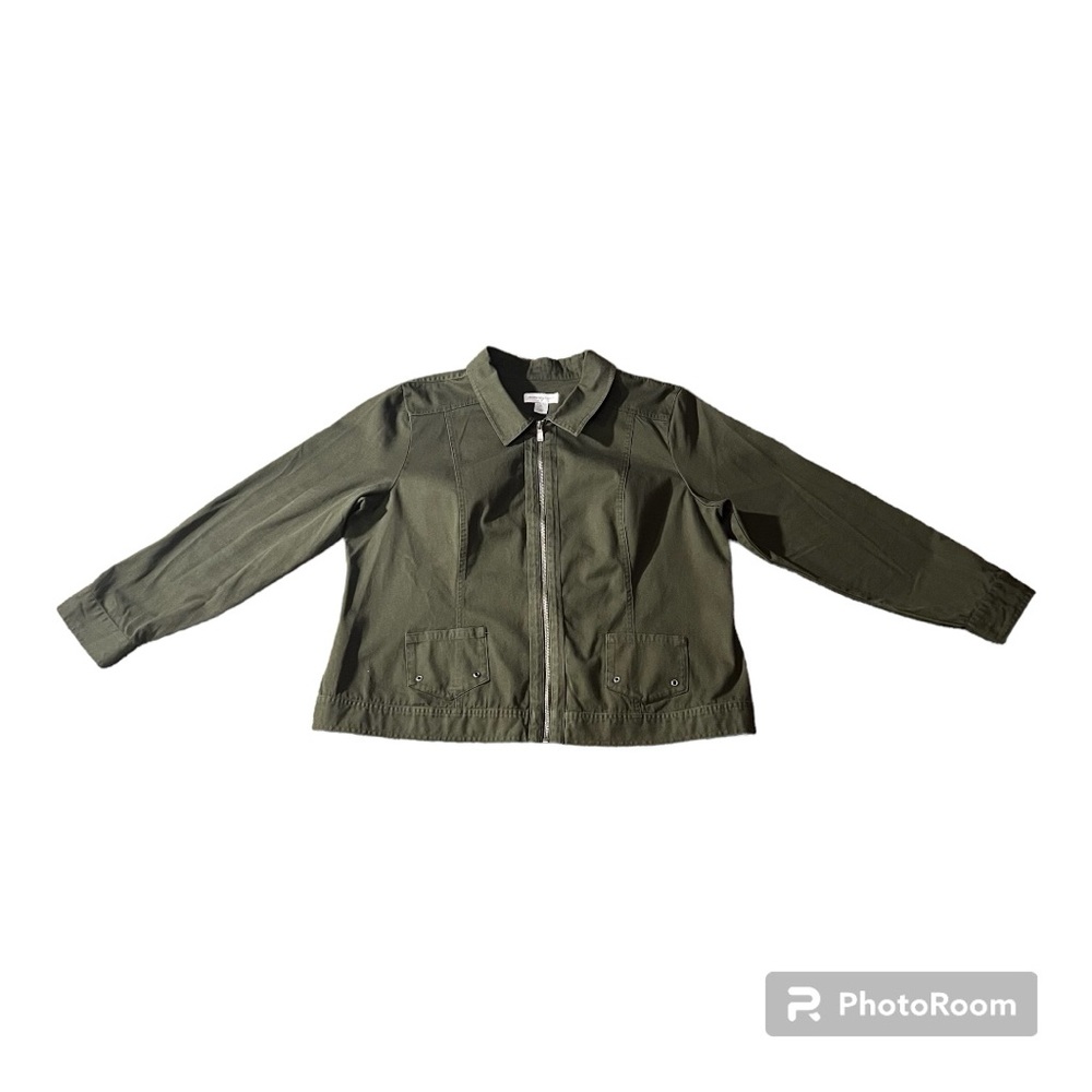 Christopher & Banks Ladies Jacket, Army Green, Sz. XL